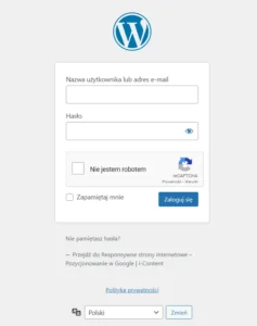 Instrukcja obsługi WordPress: Panel logowania